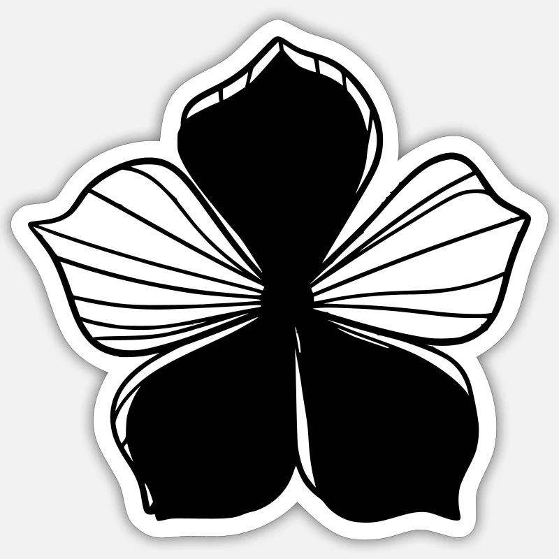 Design floral graphique transparent - Graphique fleur - Sticker taille S (10 x 10 cm) - blanc mat