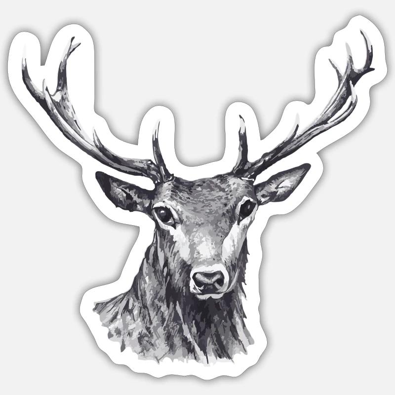 Cerf Sticker taille S (10 x 10 cm)