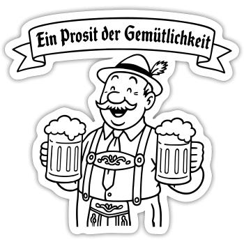 Herr Bier - Ein Prosit der Gemütlichkeit - Sticker size S (10 x 10 cm) - white matte - Front