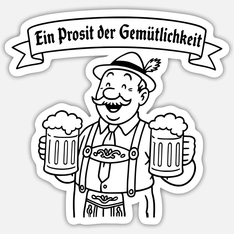 Herr Bier - Ein Prosit der Gemütlichkeit - Sticker taille S (10 x 10 cm) - blanc mat