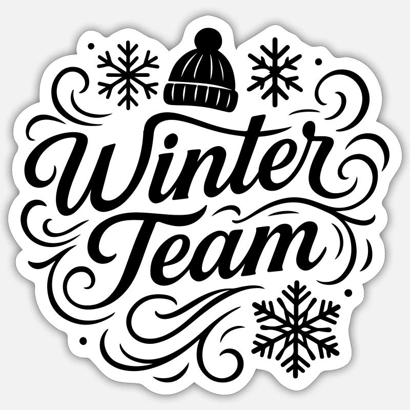 Winter Team - Sticker Größe S (10 x 10 cm) - Mattweiß