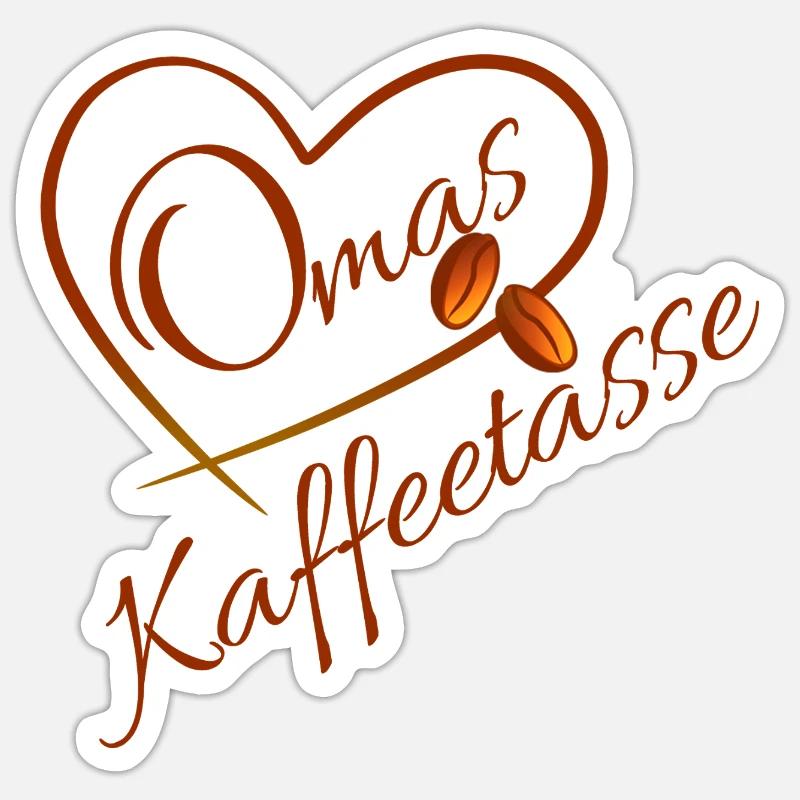 Omas Kaffee Herz - Sticker Größe S (10 x 10 cm) - Mattweiß