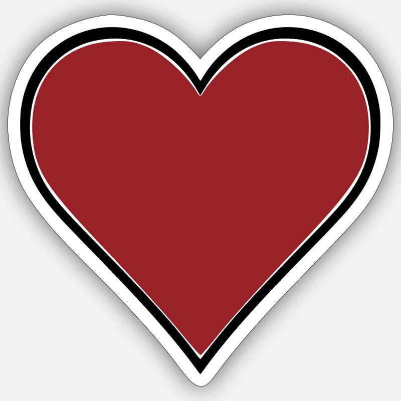 Red Heart Comic Thick Contour Vector Sticker size S (10 x 10 cm)