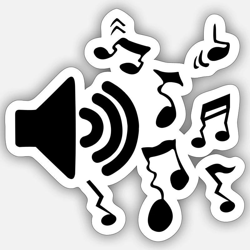 Volume du logo du haut-parleur - Sticker taille S (10 x 10 cm) - blanc mat