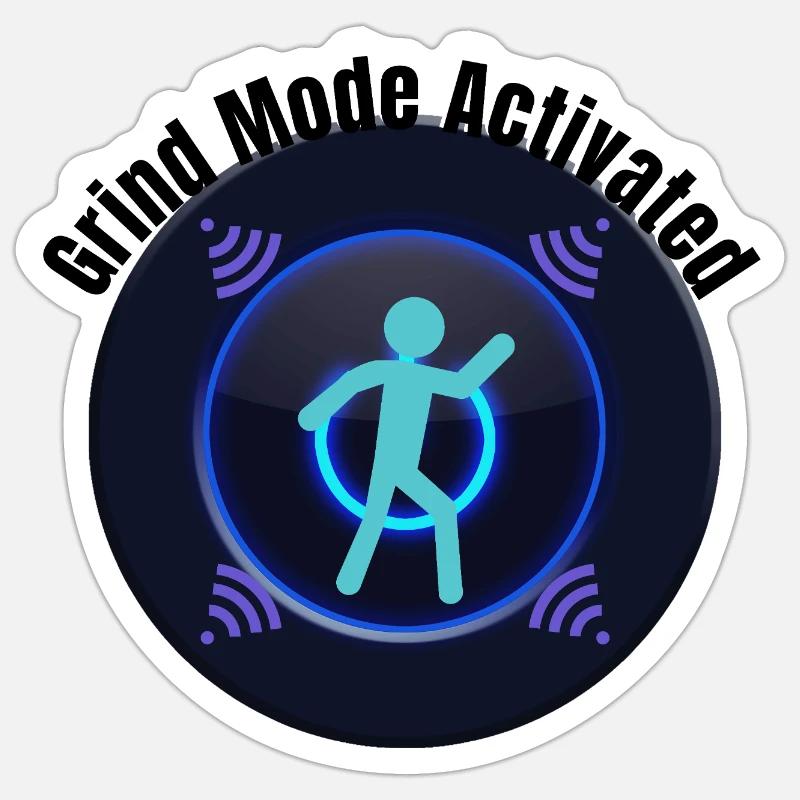 Grind Mode Activated – Motivation & Focus Graphic - Sticker size S (10 x 10 cm) - white matte