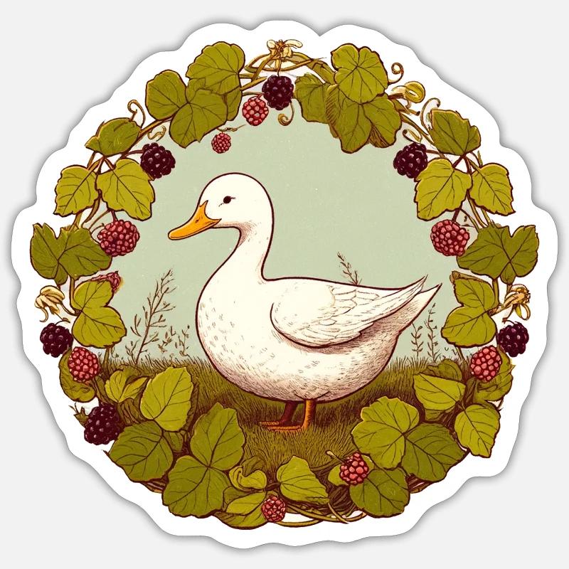 Cercle de la vigne de canard - Sticker taille S (10 x 10 cm) - blanc mat