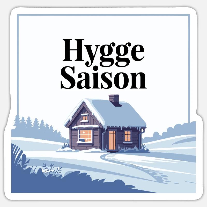 Conception de cabine d’hiver Hygge Saison cosy Sticker taille S (10 x 10 cm)