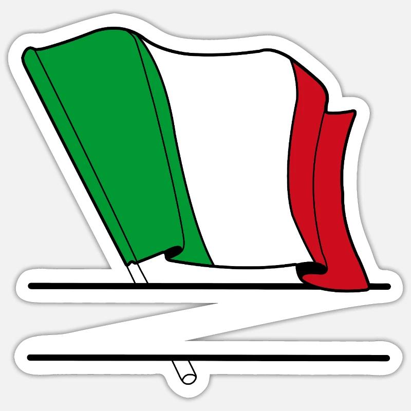 Drapeau italien – Espace de nom - Sticker taille S (10 x 10 cm) - blanc mat