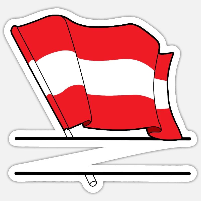 Drapeau autrichien – Espace de noms - Sticker taille S (10 x 10 cm) - blanc mat