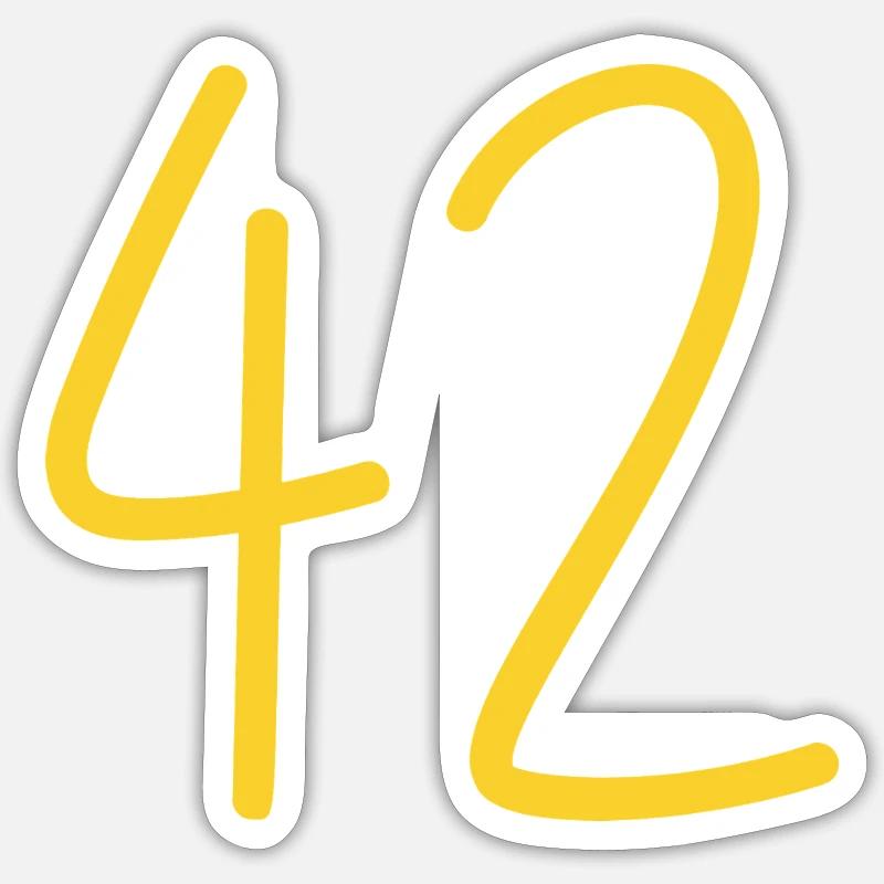 42 - Sticker Größe S (10 x 10 cm) - Mattweiß