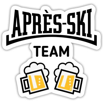 Après-Ski Team (Bier Apres Ski Konkav / POS 3C) - Sticker Größe S (10 x 10 cm) - Mattweiß - Vorne
