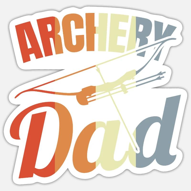 Bogenschütze Vater - Sticker Größe S (10 x 10 cm) - Mattweiß
