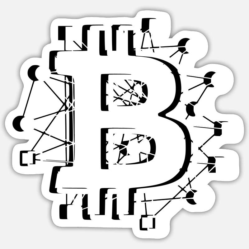 Bitcoin Board Circuit Tech Crypto - Sticker size S (10 x 10 cm) - white matte