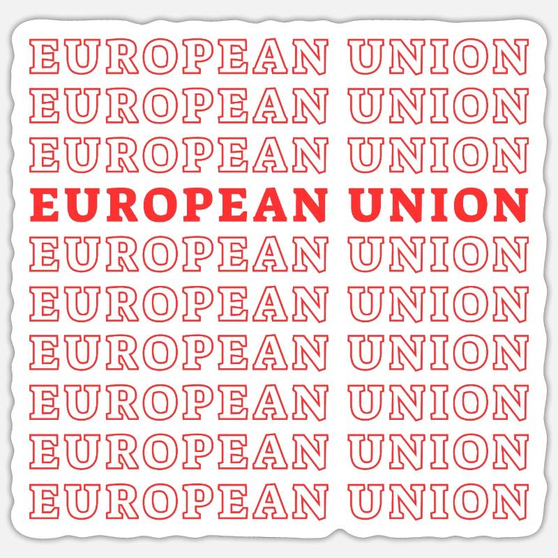 UNION EUROPÉENNE - Sticker taille S (10 x 10 cm) - blanc mat