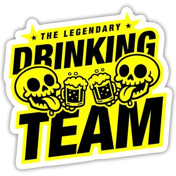 Drinking Team Skelett Bier - Sticker Größe S (10 x 10 cm) - Mattweiß - Vorne