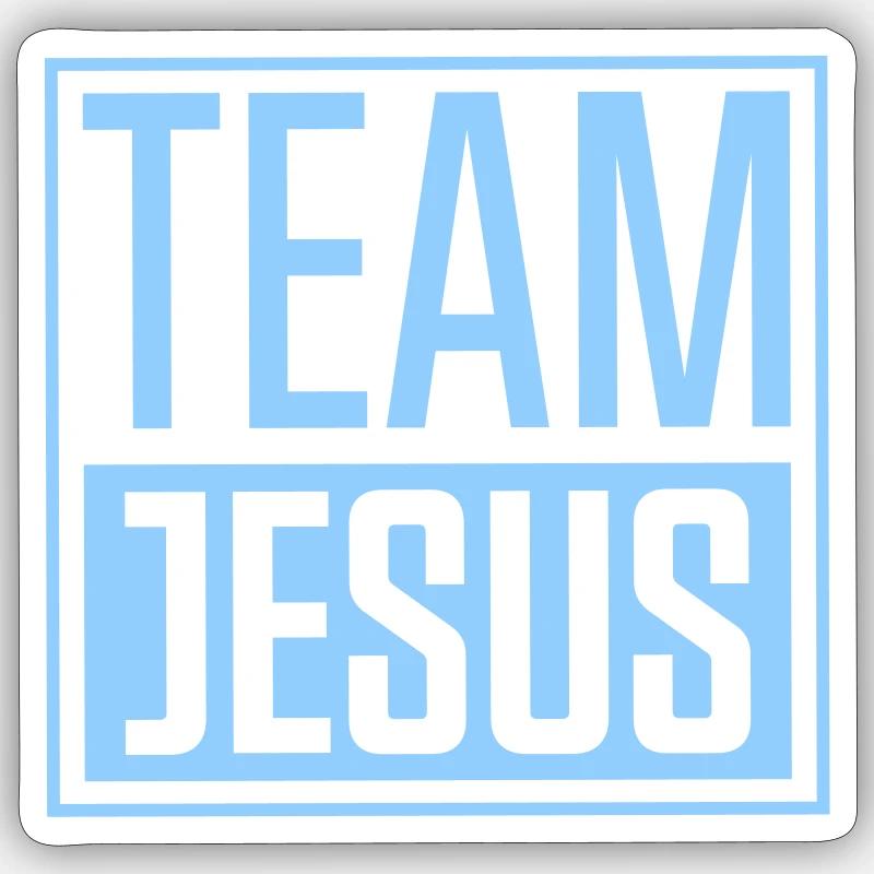 Équipe Jésus - Sticker taille S (10 x 10 cm) - blanc mat