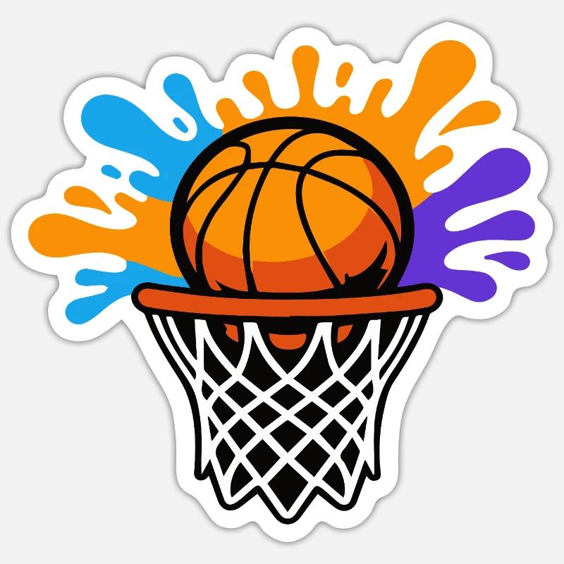 Basketball Splash Dunk Design graphique Sticker taille S (10 x 10 cm)