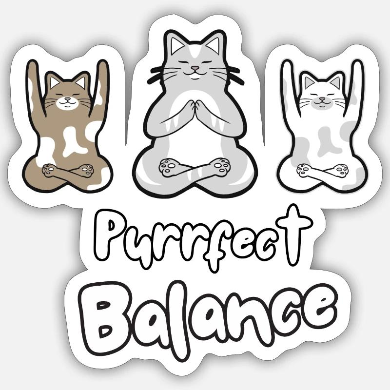 Équilibre Parfait - CAT - Sticker taille S (10 x 10 cm) - blanc mat