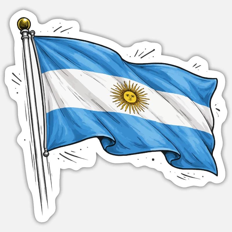 Argentina Flag Sticker size S (10 x 10 cm)