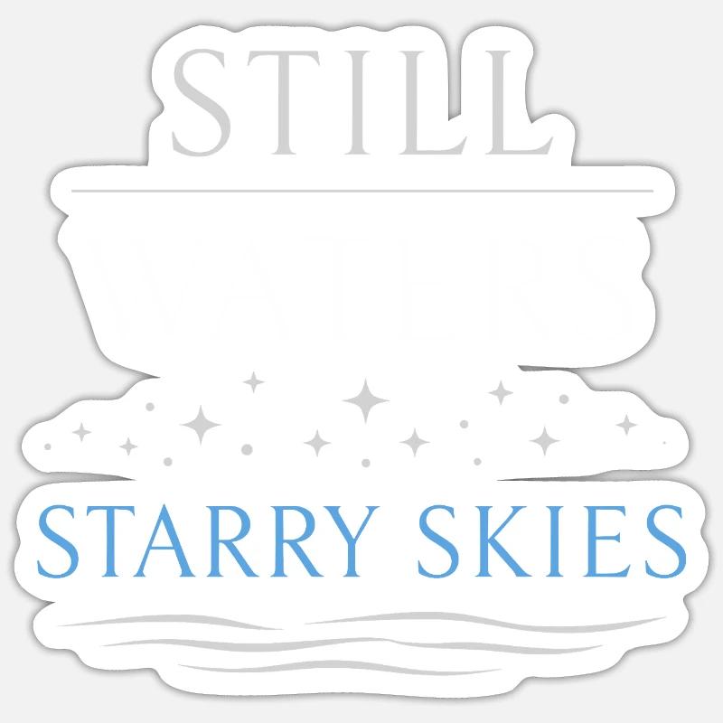 Night boating with - Sticker size S (10 x 10 cm) - white matte