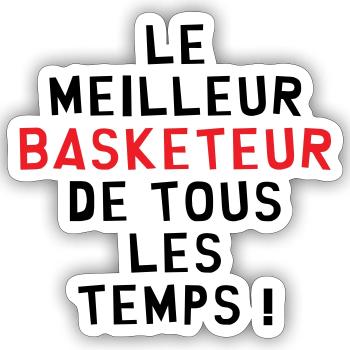 Basketballbester Basketballspieler - Sticker Größe S (10 x 10 cm) - Mattweiß - Vorne