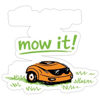 I'm sexy and I mow it – Lustiger Rasen Spruch - Sticker size S (10 x 10 cm) - white matte - Front