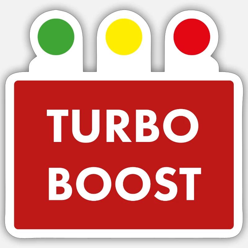 Turbo Boost Retro-Text Sticker Größe S (10 x 10 cm)