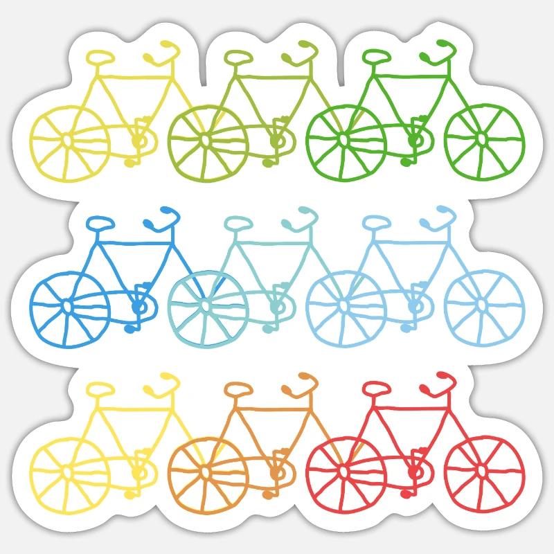 Cadeau de bicyclette coloré Sticker taille S (10 x 10 cm)