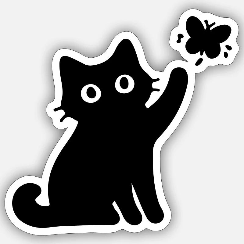 Katze Lustig Sticker Größe S (10 x 10 cm)