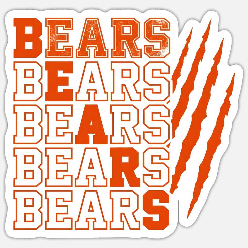 Bears Text with Distressed Claw Marks Sticker size S (10 x 10 cm)