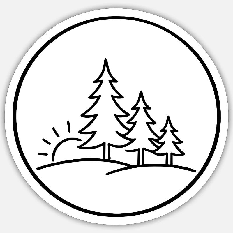Lever de soleil dans le Waldkreis Sticker taille S (10 x 10 cm)