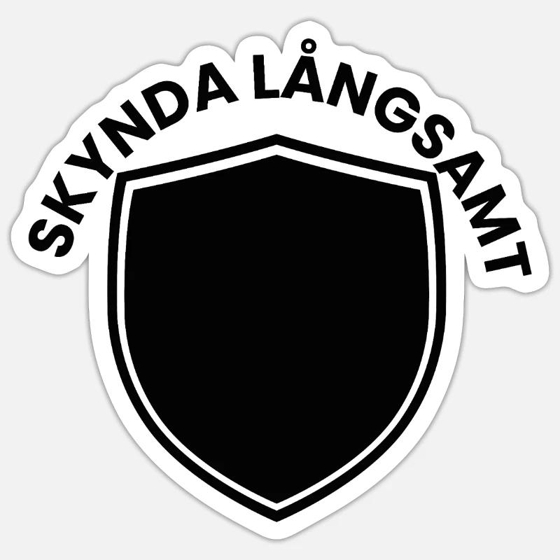 Skyndal-Schildemblem - Sticker Größe S (10 x 10 cm) - Mattweiß