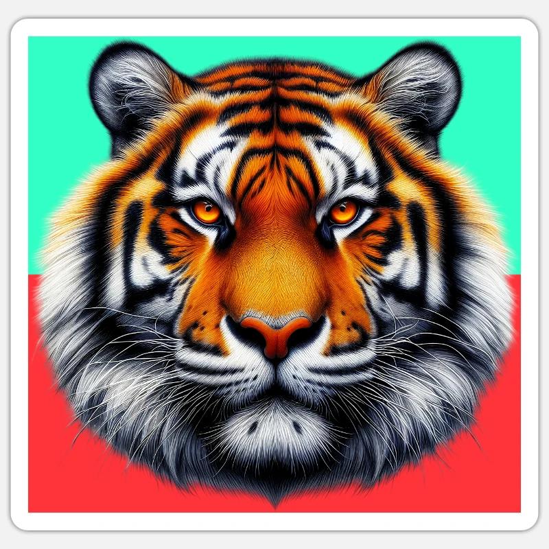 Tiger - Sticker Größe S (10 x 10 cm) - Mattweiß