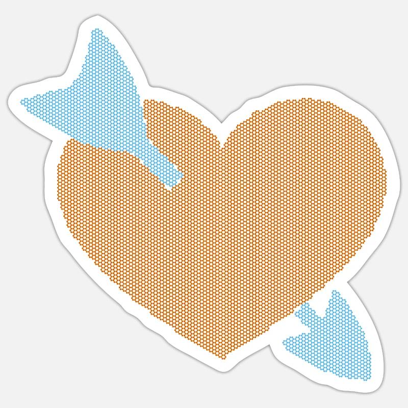 Herz mit Pfeil durchbohrt - Sticker Größe S (10 x 10 cm) - Mattweiß