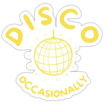 Disco Occasionally - Together Together Retroyellow - Sticker Größe S (10 x 10 cm) - Mattweiß - Vorne