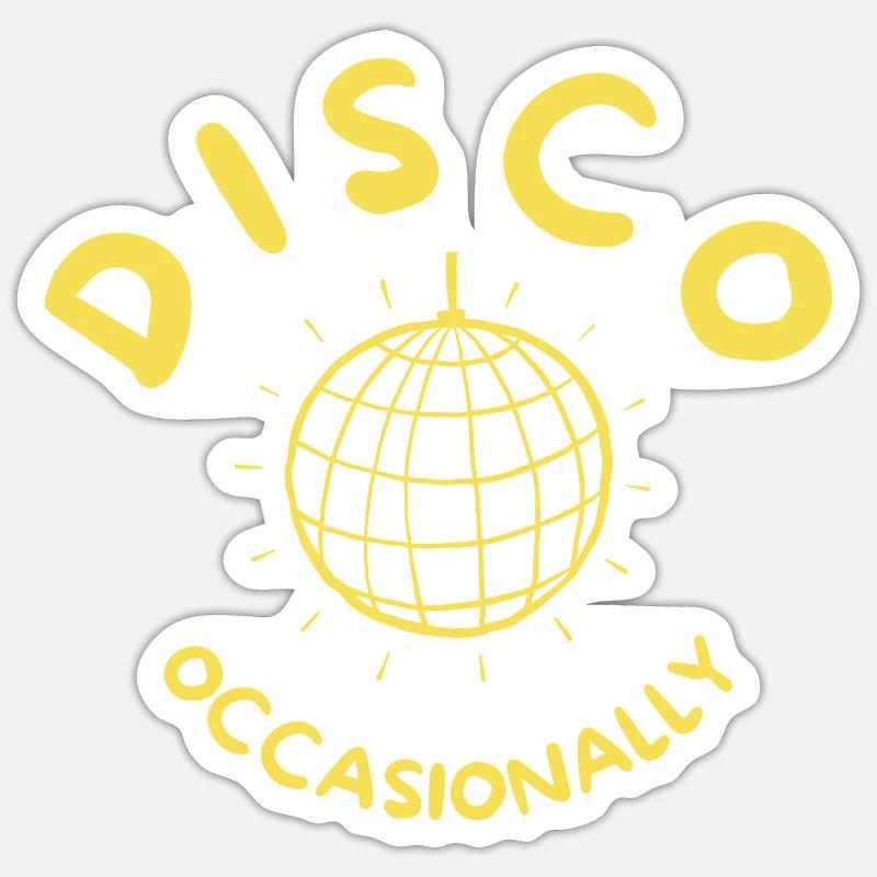 Disco Occasionally - Together Together Retroyellow - Sticker size S (10 x 10 cm) - white matte