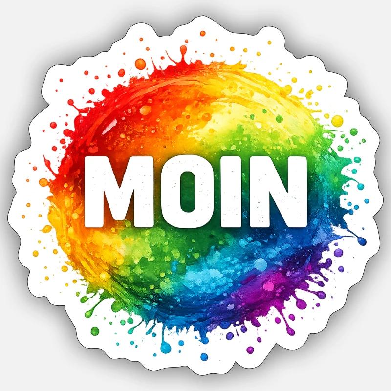 Moin dans la cascade arc-en-ciel Sticker taille S (10 x 10 cm)
