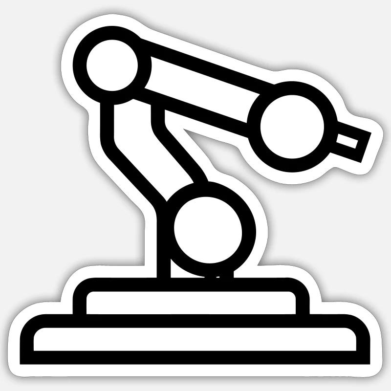 robotic arm - Sticker size S (10 x 10 cm) - white matte