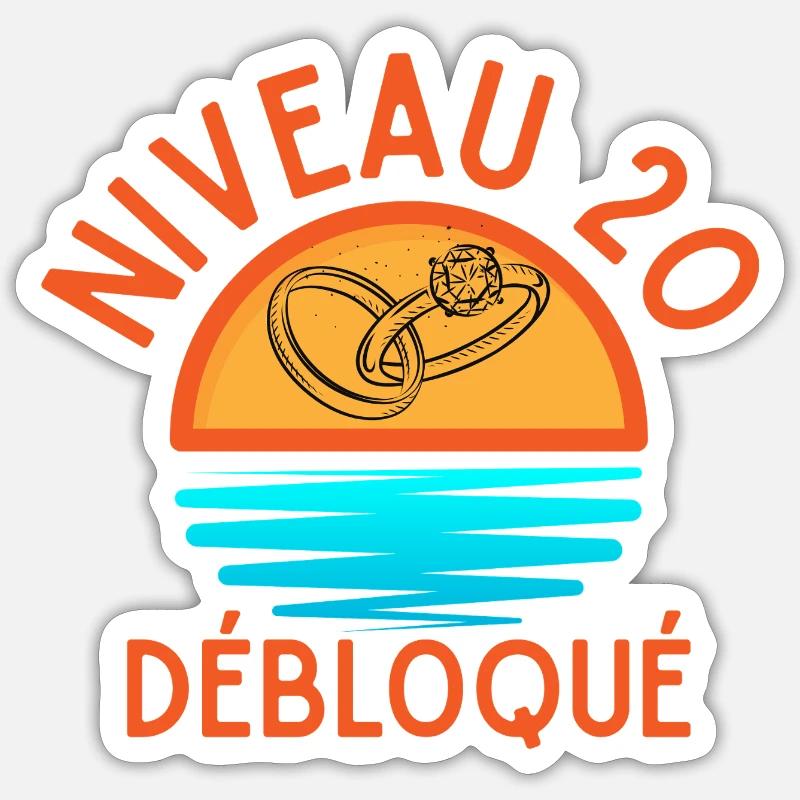 Level 20 Unlocked, a creative and joyful touch Sticker size S (10 x 10 cm)