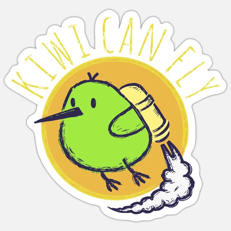 Kiwis can fly - Sticker size S (10 x 10 cm) - white matte