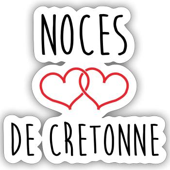 Cretonne wedding 19 years of love - Sticker size S (10 x 10 cm) - white matte - Front