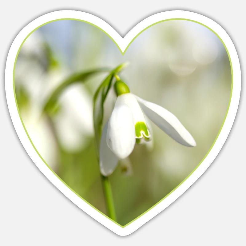 Conception du Cœur du Perce-Neige Sticker taille S (10 x 10 cm)