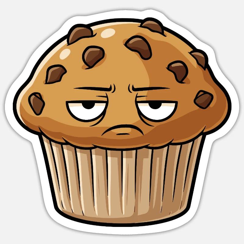 Grim Muffin Face Sticker size S (10 x 10 cm)