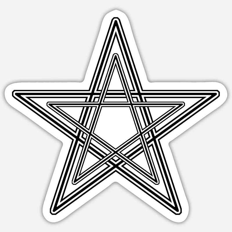 Pentgram / Drudenfuß - Sticker taille S (10 x 10 cm) - blanc mat