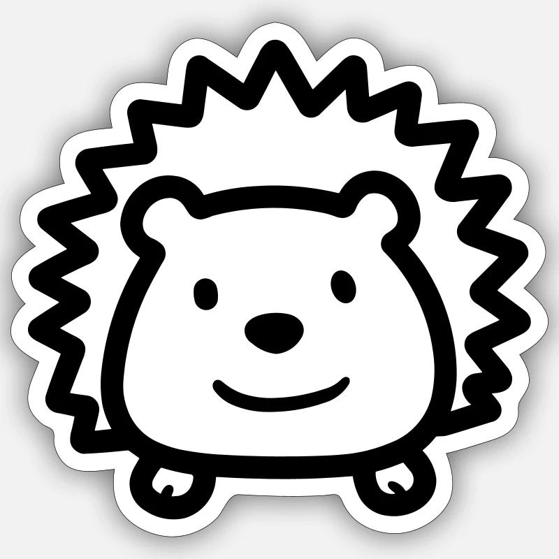 Igel - Sticker Größe S (10 x 10 cm) - Mattweiß