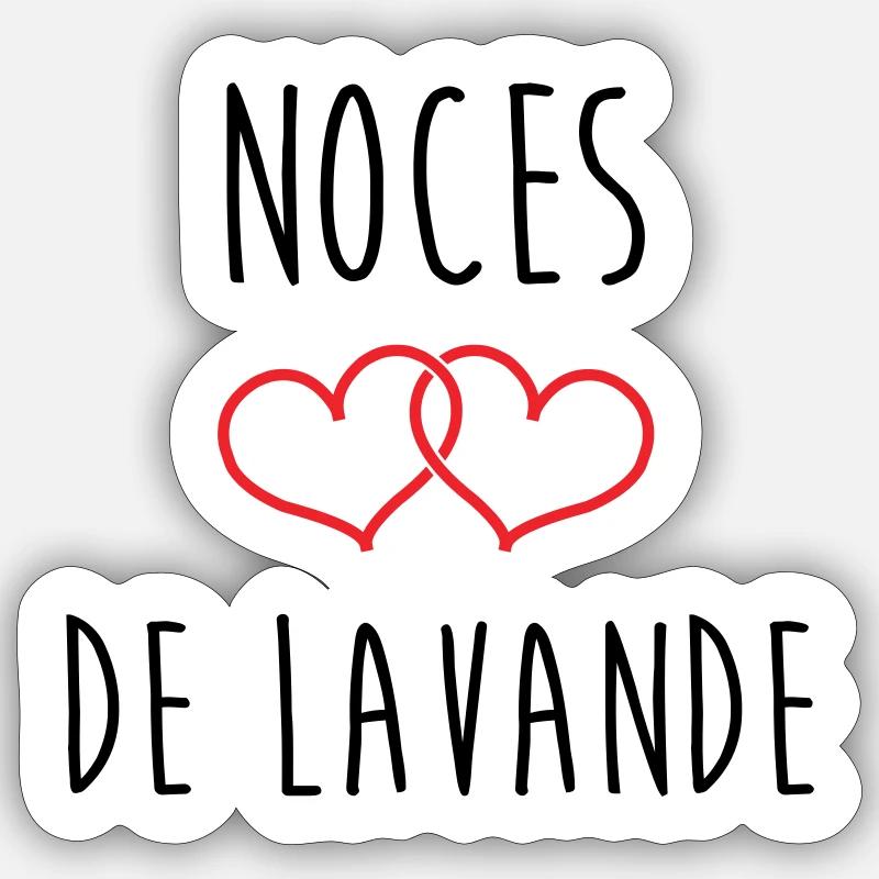 Lavender Wedding 46 Years Sticker size S (10 x 10 cm)