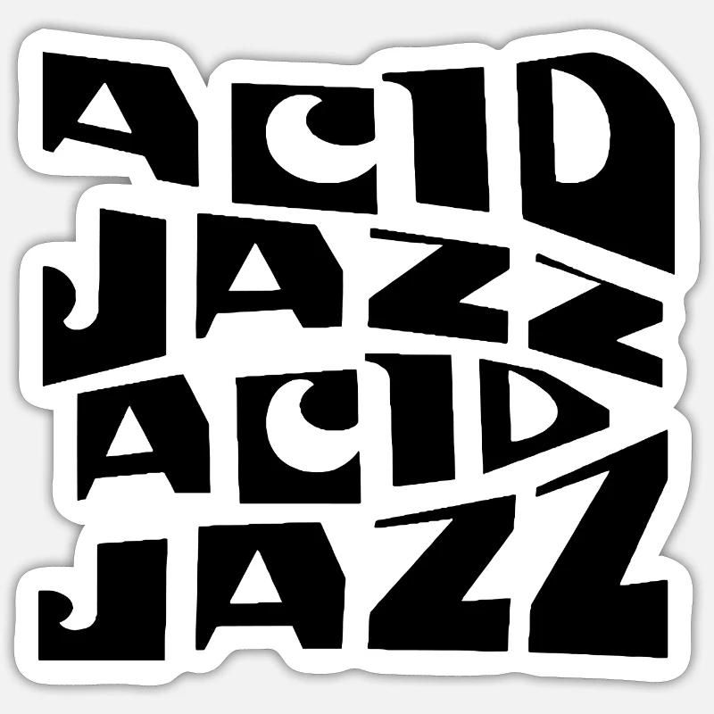 Design eines Acid-Jazz-Musikplakats - Sticker Größe S (10 x 10 cm) - Mattweiß