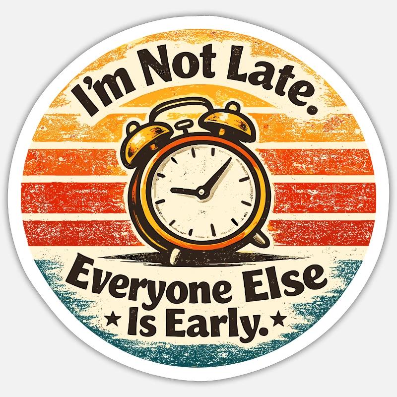 Punctuality Alarm Clock Retro Sticker size S (10 x 10 cm)