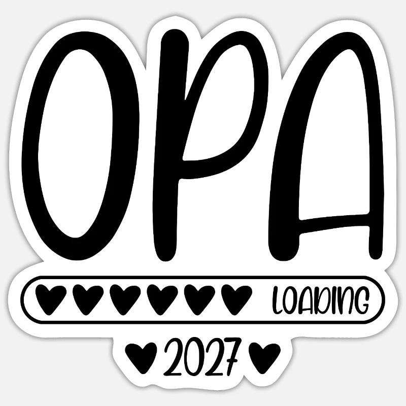 Grandpa 2027 loading - Sticker size S (10 x 10 cm) - white matte