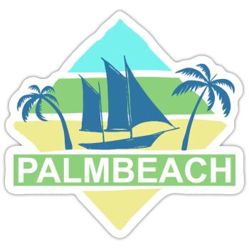 Palm Beach Summer Style Vacation Shirt - Sticker size S (10 x 10 cm) - white matte - Front